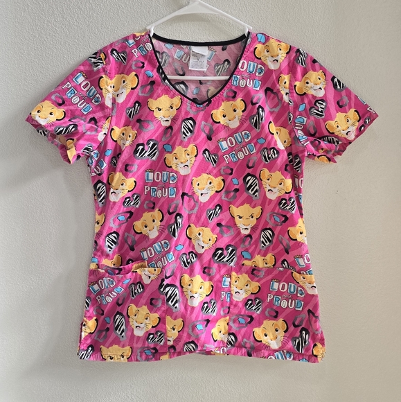 Disney Lion King svtub top pink and yellow. front pockets size small - Picture 2 of 4